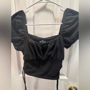 Hollister Black Puff Sleeve Crop Top